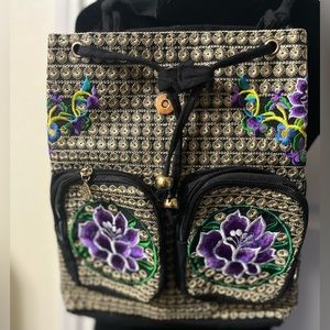 Backpack Purple Floral Design